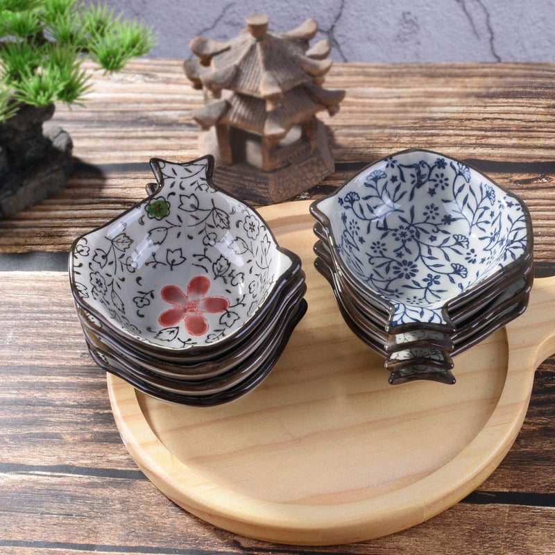Cerficer Japanese Soy Sauce Dishes Set of 8 Ceramic Dipping Bowls for Sushi Seasoning - Image 3